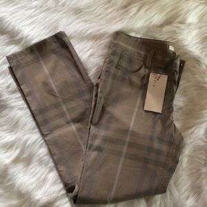 Burberry Khaki Brown Check Pants
